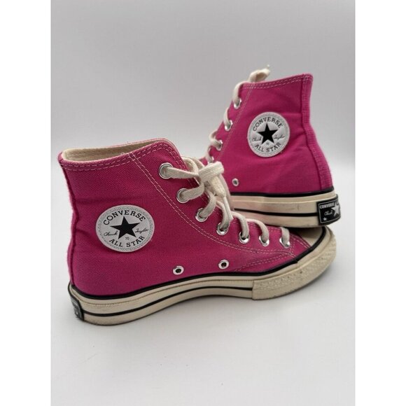 Converse High Tops Sneakers W5.5/ M3.5 Hot Pink Women's Unisex Retro Logo Fold - Picture 1 of 13